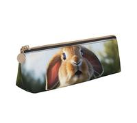 SDTYKHJ Federmäppchen, niedlich, lustig, Kaninchen, großes Federmäppchen, tragbare Münztasche, ästhetische Kosmetiktasche, Leder, Make-up-Tasche