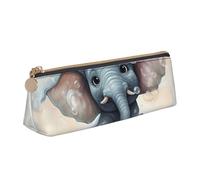 SDTYKHJ Federmäppchen, niedlicher Elefant, Spielblasen, große Bleistifttasche, tragbare Münztasche, ästhetische Kosmetiktasche, Leder, Make-up-Tasche