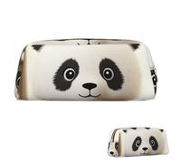 SDTYKHJ Federmäppchen, niedlicher weißer Panda, großes Federmäppchen, tragbare Münztasche, ästhetische Kosmetiktasche, Leder, Make-up-Tasche