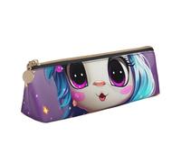 SDTYKHJ Federmäppchen, niedliches Einhorn-Design, großes Federmäppchen, tragbar, Münztasche, ästhetische Kosmetiktasche, Leder, Make-up-Tasche