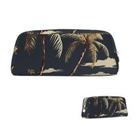 SDTYKHJ Federmäppchen, Palme, großes Federmäppchen, tragbar, Münztasche, ästhetische Kosmetiktasche, Leder, Make-up-Tasche, silber, Einheitsgröße