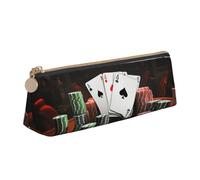 SDTYKHJ Federmäppchen, Pokerturnier, große Bleistifttasche, tragbare Münztasche, ästhetische Kosmetiktasche, Leder, Make-up-Tasche