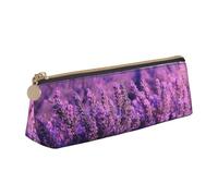 SDTYKHJ Federmäppchen, romantisch, Lavendel, groß, tragbar, Münztasche, ästhetische Kosmetiktasche, Leder, Make-up-Tasche