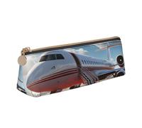 SDTYKHJ Federmäppchen, roter Teppich, Flugzeug, großes Federmäppchen, tragbare Münztasche, ästhetische Kosmetiktasche, Leder, Make-up-Tasche