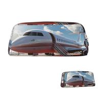 SDTYKHJ Federmäppchen, roter Teppich, Flugzeug, großes Federmäppchen, tragbare Münztasche, ästhetische Kosmetiktasche, Leder, Make-up-Tasche, Gold, Einheitsgröße