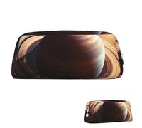 SDTYKHJ Federmäppchen, Saturnring, groß, tragbar, Münztasche, ästhetische Kosmetiktasche, Leder, Make-up-Tasche, Silber, One Size