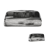 SDTYKHJ Federmäppchen, Schwarz und Weiß, große Bleistifttasche, tragbare Münztasche, ästhetische Kosmetiktasche, Leder, Make-up-Tasche, silber, Einheitsgröße