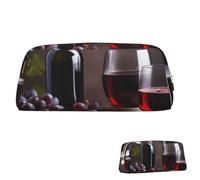 SDTYKHJ Federmäppchen, Weinrot, großes Federmäppchen, tragbar, Münztasche, ästhetische Kosmetiktasche, Leder, Make-up-Tasche, Gold, One Size