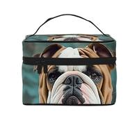 SDTYKHJ Make-up-Tasche für Damen, Kosmetiktasche, Reise-Kulturbeutel, lustige englische Bulldogge, Make-up-Organizer mit Griff