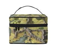 SDTYKHJ Make-up-Tasche für Damen, Kosmetiktasche, Reise-Kulturbeutel, Mittelerd-Karte, Make-up-Organizer mit Griff