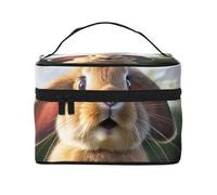 SDTYKHJ Make-up-Tasche für Damen, Kosmetiktasche, Reise-Kulturbeutel, niedlich, lustig, Kaninchen, Make-up-Organizer mit Griff