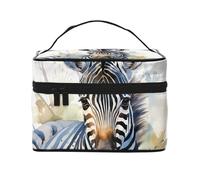 SDTYKHJ Make-up-Tasche für Damen, Kosmetiktasche, Reise-Kulturbeutel, niedliches Zebra-Aquarell, Make-up-Organizer mit Griff