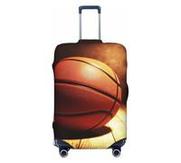 SDTYKHJ Reisegepäck-Abdeckung, modischer Koffer-Schutz, Basketball-Hintergrund, Spandex, waschbar, Kofferabdeckungen, kratzfest, passend für 45,7 - 81,3 cm große Koffer, Schwarz , L