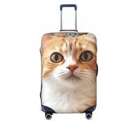 SDTYKHJ Reisegepäck-Abdeckung, modischer Koffer-Schutz, lustig, für Haustiere, Katzen, Spandex, waschbar, kratzfest, passend für 45,7 - 81,3 cm große Koffer, Schwarz , L