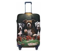 SDTYKHJ Reisegepäck-Abdeckung, modischer Koffer-Schutz, Poker, Hunde, Spandex, waschbar, kratzfest, passend für 45,7 - 81,3 cm große Koffer, Schwarz , S
