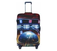 SDTYKHJ Reisegepäckabdeckung, modischer Koffer-Schutz, Bowling-Elastan, waschbare Kofferabdeckungen, kratzfest, passend für 45,7 - 81,3 cm große Koffer, Schwarz , XL