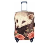 SDTYKHJ Reisegepäckabdeckung, modischer Koffer-Schutz, Opossum und Rosen, Spandex, waschbar, kratzfest, Gepäckabdeckung, passend für 45,7 - 81,3 cm große Koffer, Schwarz , M