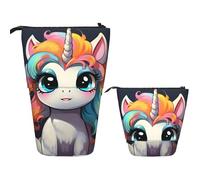 SDTYKHJ Stehendes Federmäppchen, Pop-Up-Stiftetui, bunt, Frisur, Teleskop-Stifttasche, niedlicher Stifthalter, große Kapazität, Make-up-Tasche, Kosmetiktasche, Reise-Kulturbeutel