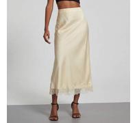 Se-Helo eleganter Spitzen-Patchwork-Satinrock für Damen, Frühling/Sommer