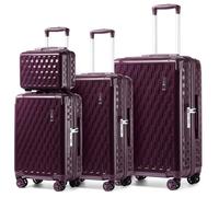 Sea choice Kofferset Handgepäck Hartschalenkoffer Eckenschutz 4 Stück Gepäck Set mit Kosmetikkoffer PC+ABS TSA-Schloss Reisekoffer M-L-XL (55cm/65cm/75cm)