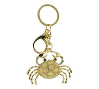 Sea-Club Schlüsselanhänger - Krabbe Anhänger Zink emailliert 6x5cm goldfarben/emailliert