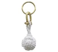 Sea-Club Schlüsselanhänger - Kugelknoten Anhänger Baumwolle/Messing Ø=3cm weiß