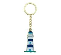 Sea-Club Schlüsselanhänger - Leuchtturm blau Anhänger Zink 3x12cm goldfarben & emailliert