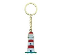 Sea-Club Schlüsselanhänger - Leuchtturm rot Anhänger Zink 3x5cm goldfarben & emailliert
