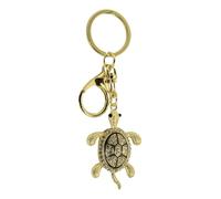 Sea-Club Schlüsselanhänger - Schildkröte Anhänger Zink emailliert 4x5cm goldfarben/emailliert