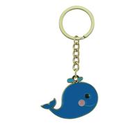Sea-Club Schlüsselanhänger - Wal Anhänger Zink 6x12cm goldfarben & emailliert