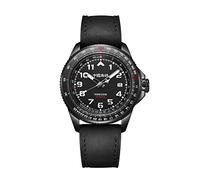 SEA-GULL 2022 New Seagull Herrenuhr Skyline Serie Slide Ruler Pilot Air Force Chronograph Herren Automatik Mechanische Uhr 1124, Schwarzes Band, schwarze Lünette, Riemen