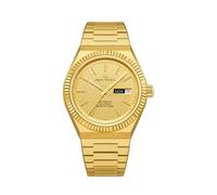 SEA-GULL Automatikuhr für Herren - Mechanische Armbanduhr mit Wolken-Donner-Guilloche-Zifferblatt, Dual-Kalender, Edelstahl, Saphirglas, 38 mm, 1075A, gold