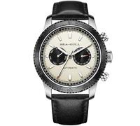 SEA-GULL Mechanische Herrenuhren, GMT Dual-Kalender Panda-Auge Uhr, Automatische Armbanduhr, Seagull ST2502, Tachymeter, Leuchtend, 6177, Armband