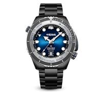 SEA-GULL Mechanische Herrenuhren, Ultra Diving Serie, fünf Sterne, automatische Armbanduhr, 1000 m wasserdicht, Möwe ST2130, Heliumventil-Design, integrierte drehbare Lünette, Blue-black