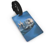 Sea Otter Kofferanhänger PVC Kofferanhänger Reisezubehör mit Namensausweis & lederähnlichem Kunststoffband