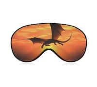 Sea Sunset Flying Dragon Schlafmaske, lichtblockierende Augenmaske für Seitenschläfer, druckfrei, weiche Nacht-Augenbinde mit verstellbarem Riemen, atmungsaktive Schlafaugenabdeckung für Reisen