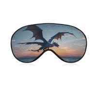 Sea Sunset Flying Dragon Schlafmaske, lichtblockierende Augenmaske für Seitenschläfer, druckfrei, weiche Nacht-Augenbinde mit verstellbarem Riemen, atmungsaktive Schlafaugenabdeckung für Reisen