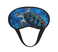 Sea Turtle-Blaue Schlafmaske für Damen und Herren, Augenmaske zum Schlafen, lichtblockierend, Schlafmaske mit elastischem Band, Augenbinde für Flugschläfer, weich, atmungsaktiv, Reiseaugenabdeckung