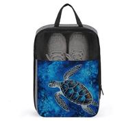 Sea Turtle-Blue Schuhtasche Reise-Schuh-Organizer Wasserabweisender Schuhbeutel mit Reißverschluss, Sneaker-Staubbeutel, grau, Einheitsgröße, modern, grau, Einheitsgröße, Modern