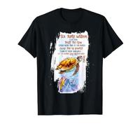 Sea Turtle Wisdom Beach Mindfulness Ocean Lover Zitat Preisgünstiges Grafik-T-Shirt, Herren, Schwarz, L