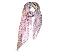 SeaBright Damen Schal Tuch 100% Seide Seidenschal Chiffon Paj dünn leicht transparent 4 Momme SC-S-BH-1809-1 Grau Braun Punkte Tupfen