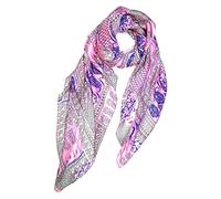 SeaBright Damen Schal Tuch 100% Seide Seidenschal Chiffon Paj dünn leicht transparent 4 Momme SC-S-BH-1809-4 Pink Blau Grau