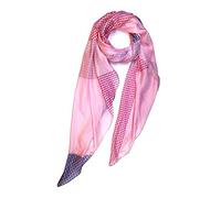 SeaBright Damen Schal Tuch 100% Seide Seidenschal Chiffon Paj dünn leicht transparent 4 Momme SC-S-BH-1804-9 Rosa Rot Pink Blau Punkte