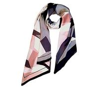 SeaBright Damen Schal Tuch 100% Seide Seidenschal Satin Georgette Luxuriös 9 Momme SC-S-BH-2103-12 Rosa Pink Grau Schwarz