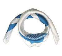 SeaBright Damen Seidentuch Tuch Nickituch Halstuch Bandana 100% Seide Satin 13 Momme Quadratisch 53X53 cm TC-S-BH-2405-53-4 Geometrie Geometrisch Blau Hellblau Himmelsblau Weiß