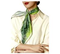 SeaBright Damen Tuch Nickituch Halstuch 100% Seide Crepe Satin 12 Momme Luxus Luxuriös 65X65 70X70 cm TC-S-BH-2405-70-3 Grün Gelb Blau