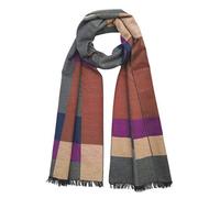 SEABRIGHT Schal 100% Seide Seidenflanell Seidenschal Flauschig Warm Dick SC-S-CDF-1404D2 Grau Braun Lila Block