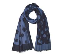 SeaBright Schal Viskose Flauschig Dick Warm Groß Punkte Tupfen SC-V-LX-1505G Dunkelblau Hellblau