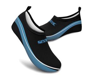 SEAC Smile, Wassersportschuhe, für Meer, Strand und Pool, rutschfeste, elastische Schuhe, schwarz, 37 EU