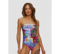 Seafolly Bandeau One Piece Badeanzug Für Damen 11099286-sapphire Print;Blau M